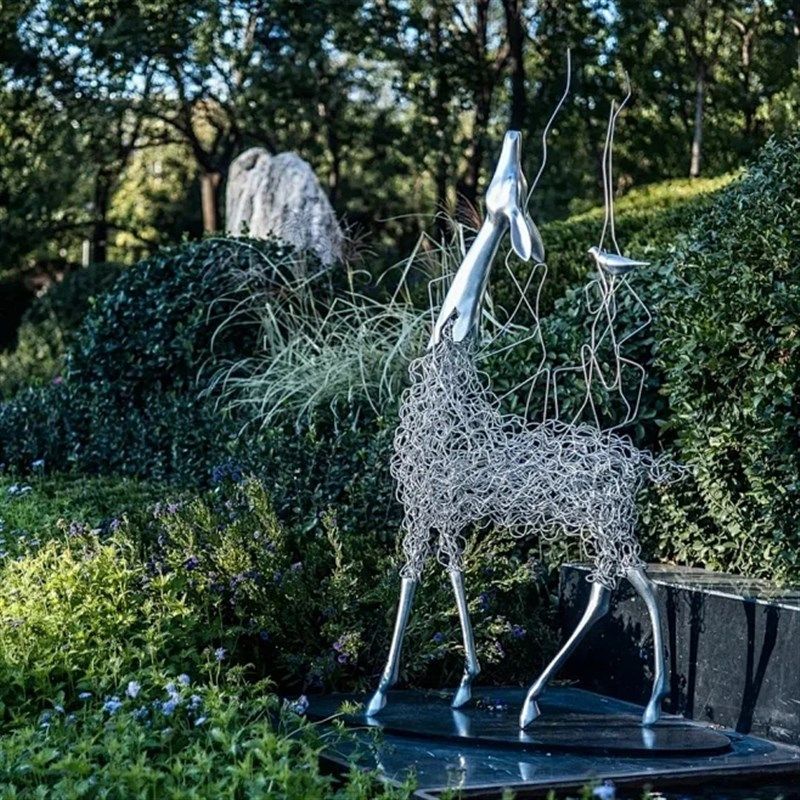 户外不锈钢梅花鹿雕塑景区商场售楼部酒店大堂玻璃钢美陈装饰摆件,家居饰品,落地摆件,淘宝优惠券,粉丝福利购,淘宝优惠卷