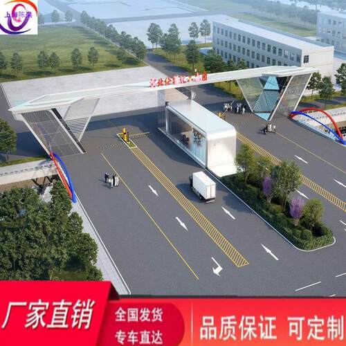 门头钢结构楼社区定制新中式小区牌坊楼大门门门头工业门别墅园
