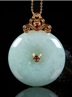 【六月来了】 18K翡翠平安扣 YDA00275