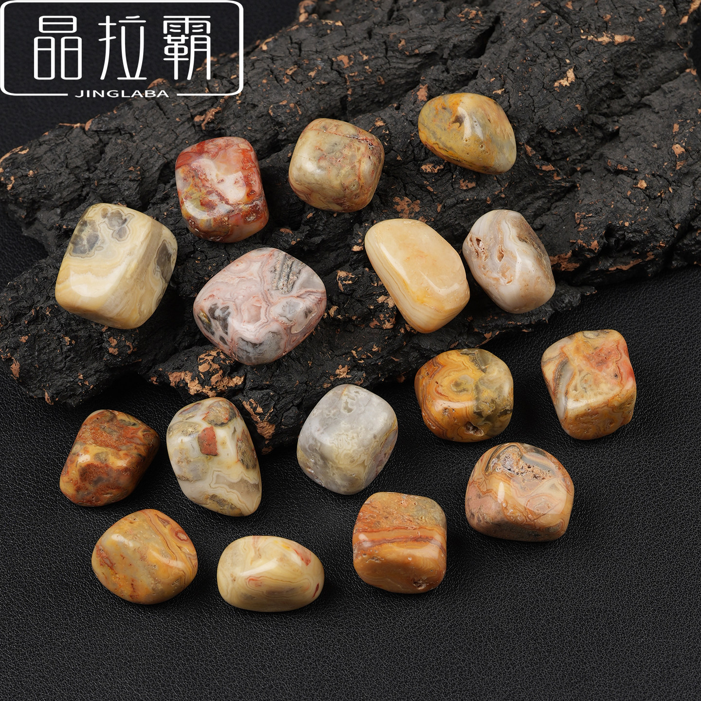 天然疯狂玛瑙滚石摆件图片