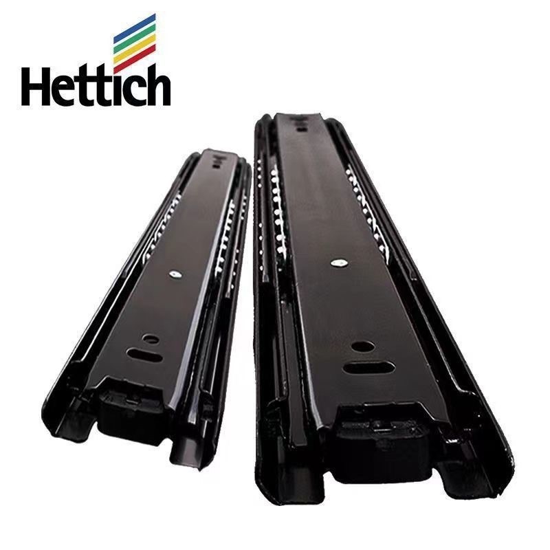海蒂诗Hebttich缓冲阻尼三节抽屉滑轨静音侧装钢珠导轨KA5332轨道