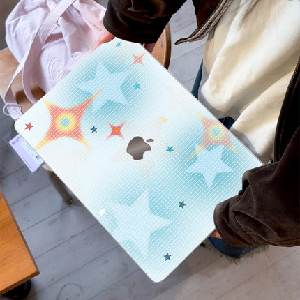 ins薄荷蓝星星适用苹果华为电脑macbook15保护壳mac笔记本电脑2025新款M2pro15寸macbookair13膜M3轻薄冰晶壳