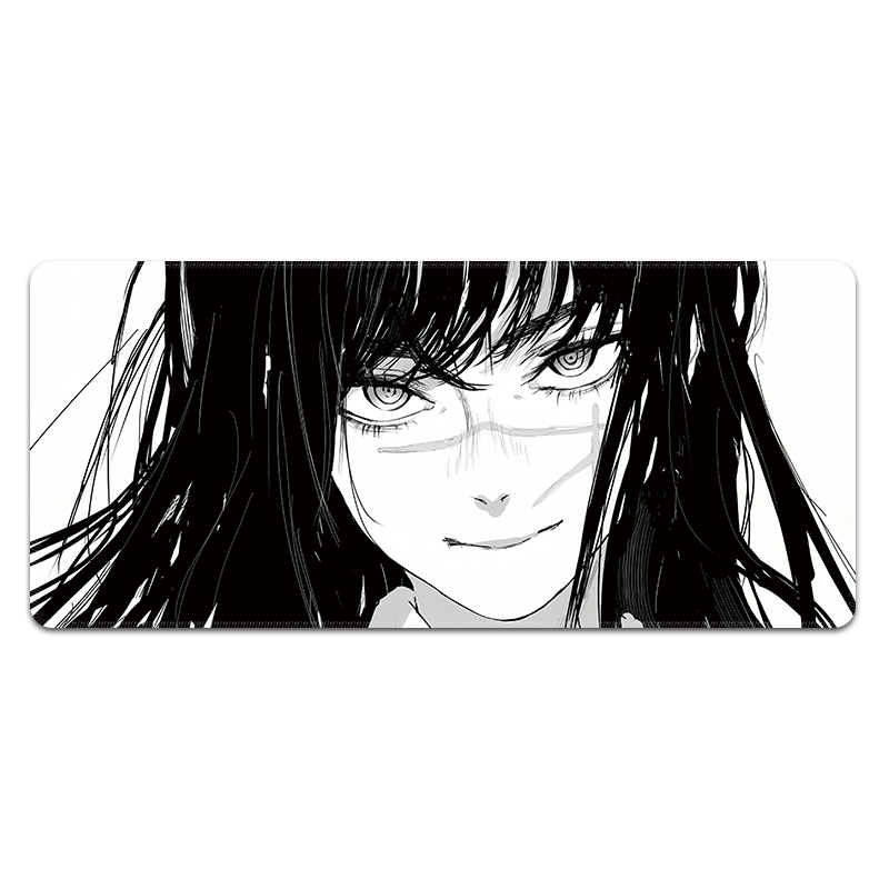 玛奇朵鼠标垫超大动漫电锯人二次元鼠标桌垫黑色电竞游戏滑鼠垫