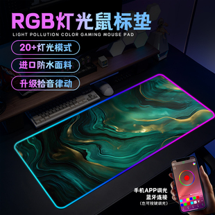 RGB发光鼠标垫超大宿舍笔记本电脑桌垫动漫电竞fps游戏加厚键盘垫