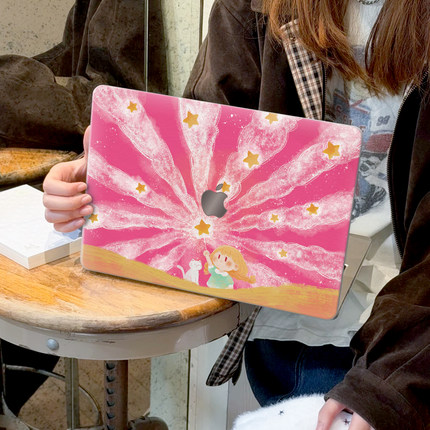 ins卡通星星人适用苹果华为电脑macbook15保护壳mac笔记本电脑2025新款M2pro15寸macbookair13膜M3轻薄冰晶壳