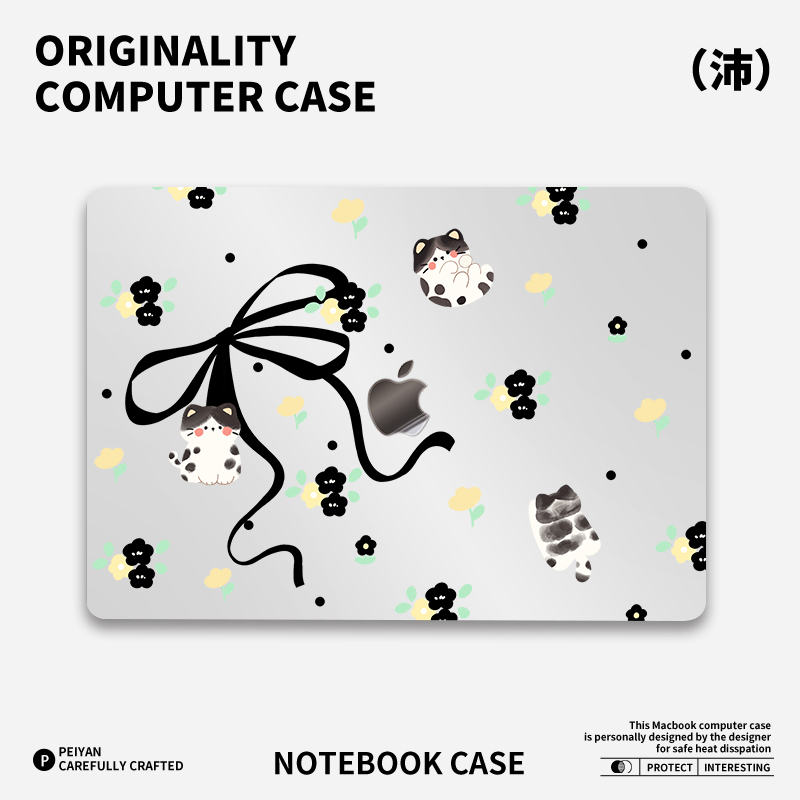 高颜值治愈猫猫适用苹果华为电脑macbook15保护壳mac笔记本电脑2025款M2pro15寸macbookair13膜M3轻薄冰晶壳