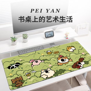 卡通猫咪鼠标垫超大定制动漫女生办公桌垫家用护手腕键盘垫电脑垫