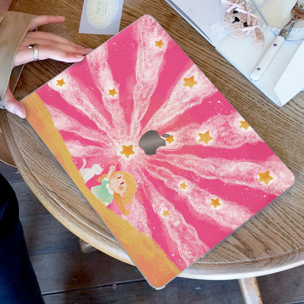ins卡通星星人适用苹果华为电脑macbook15保护壳mac笔记本电脑2025新款M2pro15寸macbookair13膜M3轻薄冰晶壳