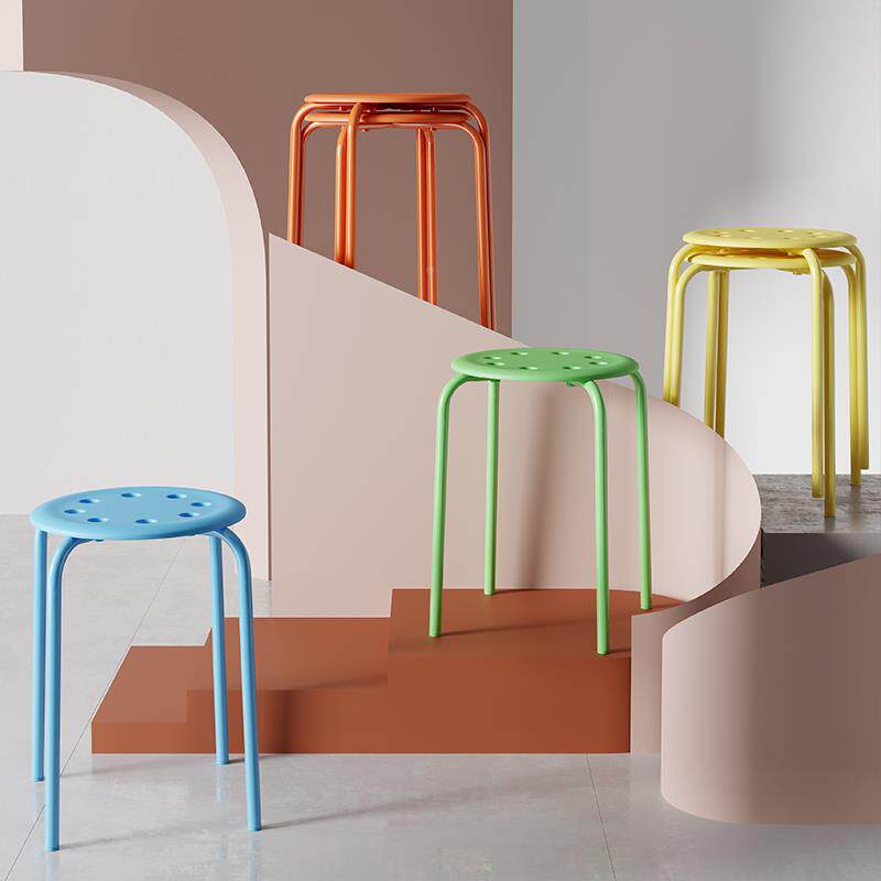 圆凳DT13其它凳家用餐厅料餐桌凳子加厚简约现代板独凳铁腿小椅塑