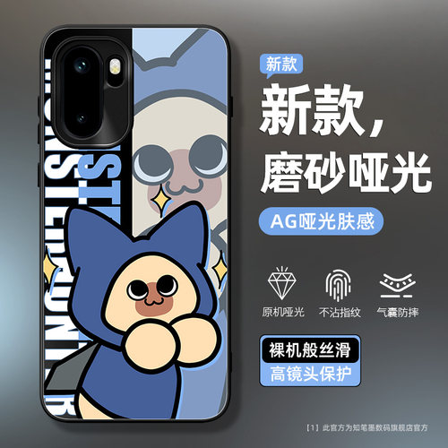 适用一加ace6磨砂创意手机壳呆猫