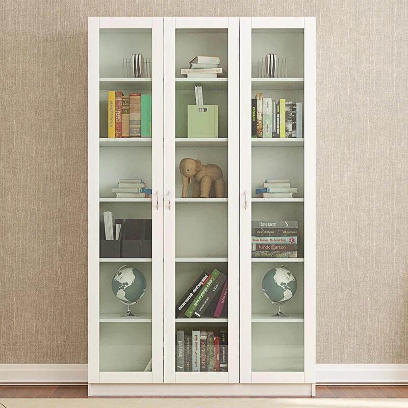 简约现代书柜带玻璃门书橱书架组合文件柜落地实木收纳储物柜家用,住宅家具,组合书柜,淘宝优惠券,粉丝福利购,淘宝优惠卷