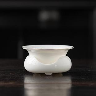 茶漏茶滤白瓷茶叶过滤网茶水分离茶隔陶瓷泡茶滤茶器茶具配件