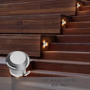 侧发光地埋灯免预埋件户外防水庭院台阶灯台阶灯花园地脚灯 嵌入式