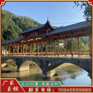 户外长廊防腐木文化走廊菠萝格凉亭彷古庭院连廊实木廊架别墅亭子