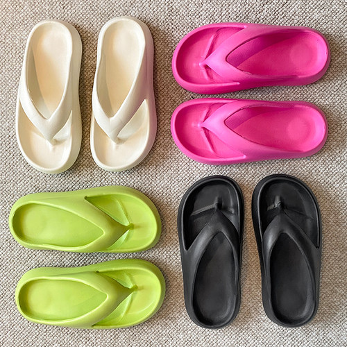 2025夏季女士防滑沙滩夹脚拖鞋新款外穿情侣海边踩屎感增高人字拖