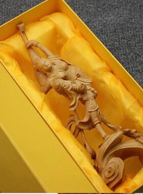 崖柏木雕刻敦煌j飞天四音仕女中式居家装饰古典四大美女工艺品摆