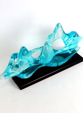 现代新中式云山假山雕塑摆件样板房软装饰品客P厅玄关桌艺术品摆