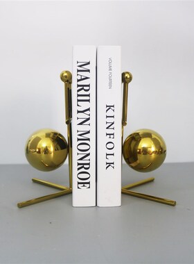 蜗牛书档现代北欧式家居金属x书立摆件书房办公桌金色书靠桌面书