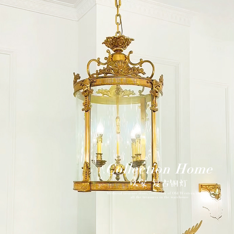 以家 法式吊灯欧式餐厅全铜玄关阳台走廊门厅乡村复古奢华大气