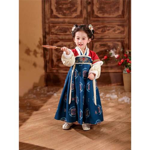 儿童汉服女童拜年服加绒