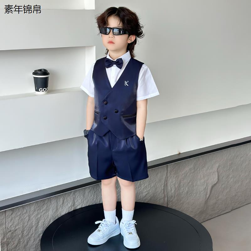 高级男童礼服西装套装儿童西服花童婚礼服装男孩主持人演出服夏季