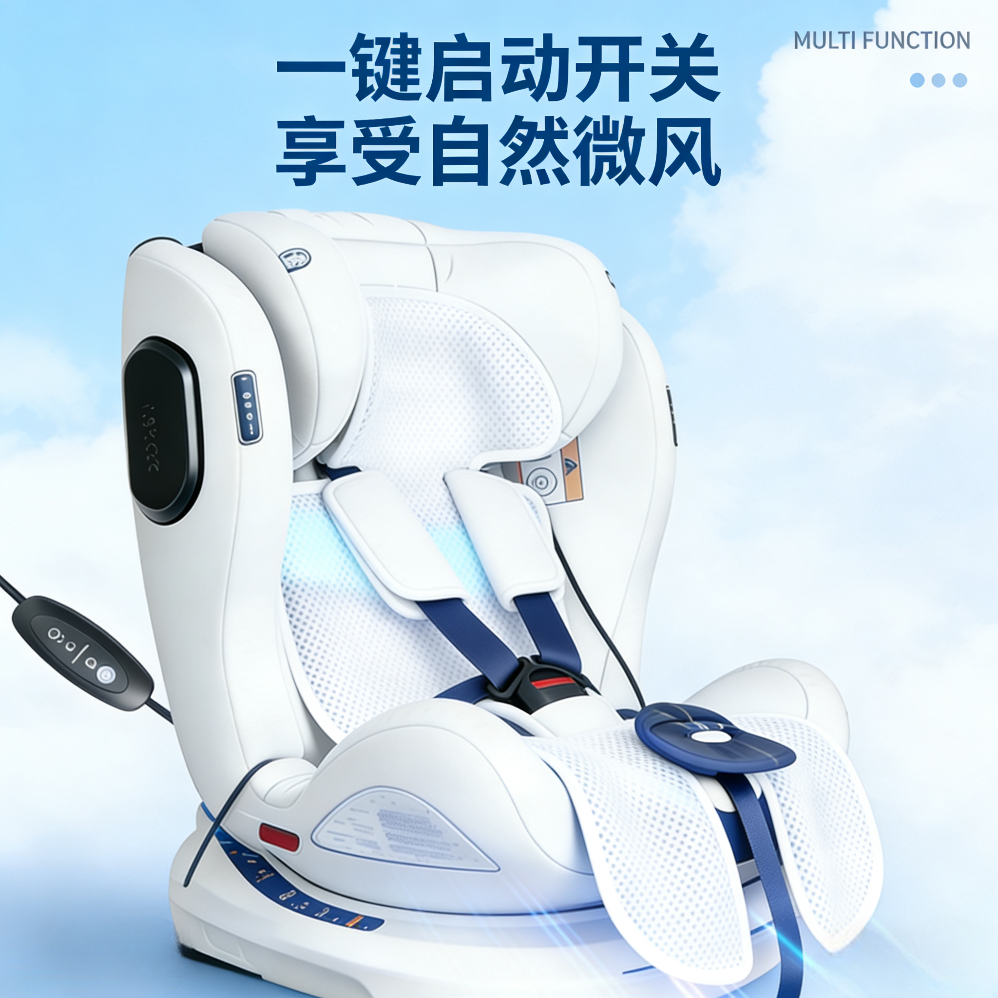 推车座椅通用电动吹风夏季降温垫
