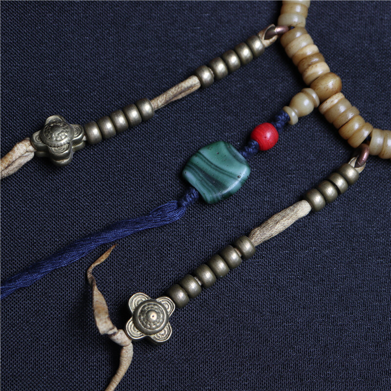 纯铜西藏星月菩提手串文玩穿珠配件配饰挂卡子藏式铜卡子侧挂吊坠