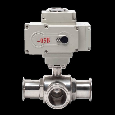 电动不锈钢三通快装球阀Q984-5F 卡箍卡盘式 L型T型切换向阀