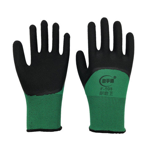 手套劳保耐磨工作发泡王胶皮防滑透气带胶软防护浸胶干活塑胶橡胶