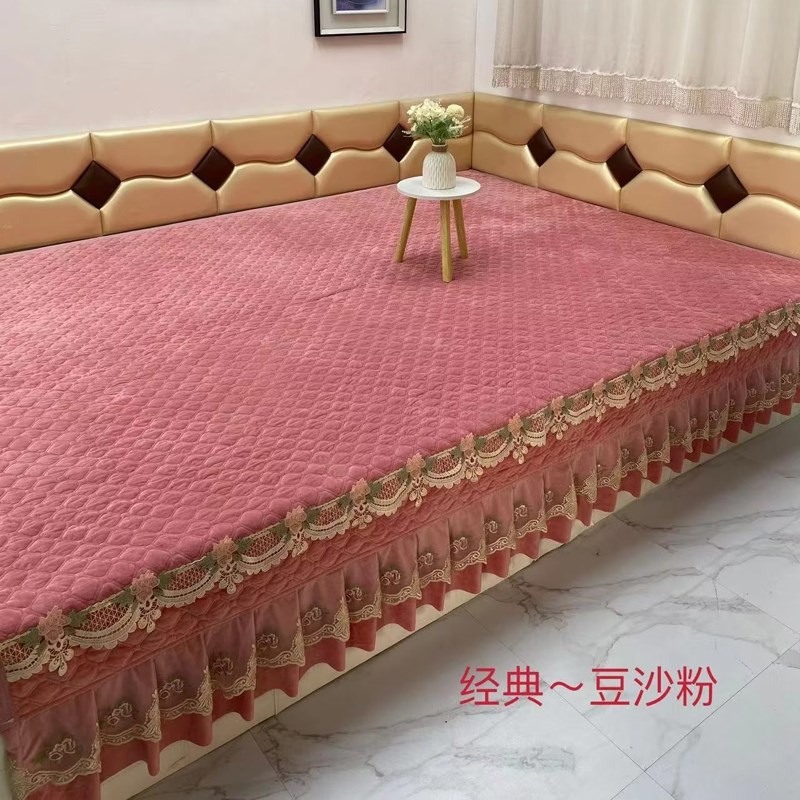 纯色大炕单防滑定做简约炕盖轻奢年D轻人榻榻米罩土炕褥子一面床