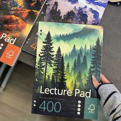 英国A4笔记本美式开心文具屋自然系列7孔美式分400页55g薄脆横线