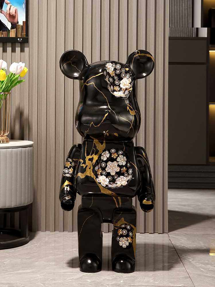 80cm暴力熊大摆件客厅网红落地电视柜旁装饰品高端大气网红积木熊