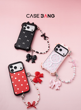 CASEBANGx双子蝴蝶结系列便携珍珠手机腕链适用于全系列短挂链包包挂饰精致ins风短挂绳配件