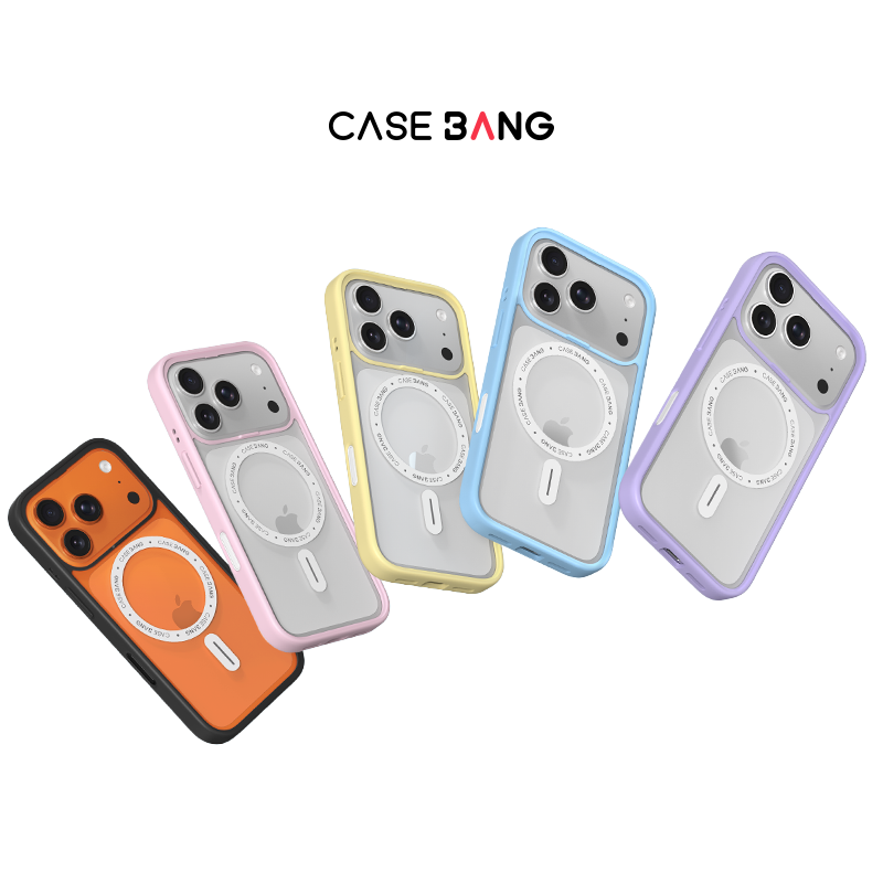 CASEBANG可换背板壳黑/粉/黄/蓝/紫适用iPhone17ProMax/17Pro/16promax/16pro透明MagSafe防摔苹果手机保护壳