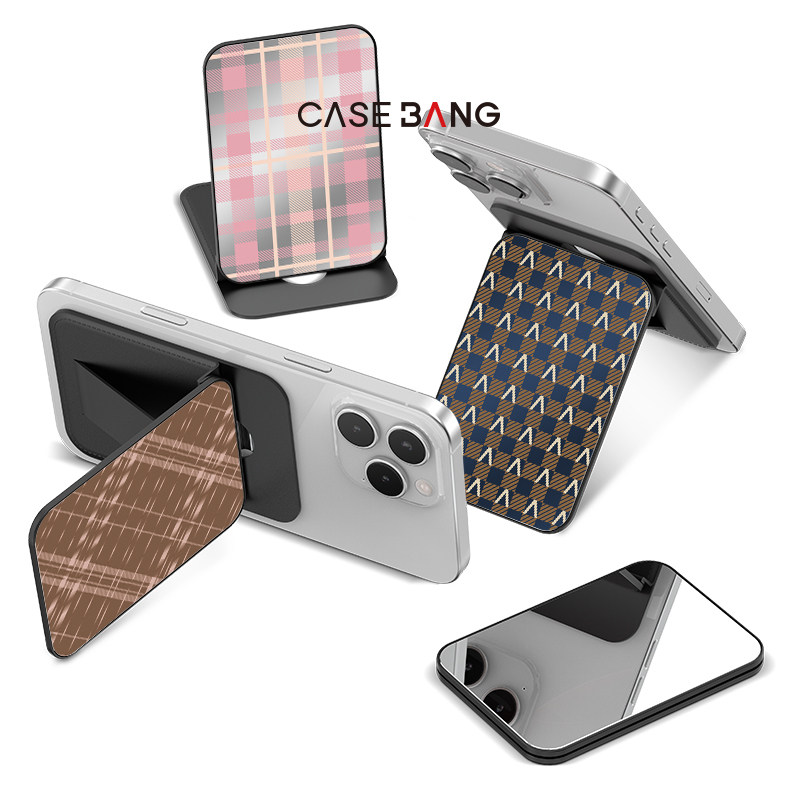 CASEBANGx艺术家PARALLEL联名格纹系列可拆卸任意吸出奇卡包磁吸手机支架