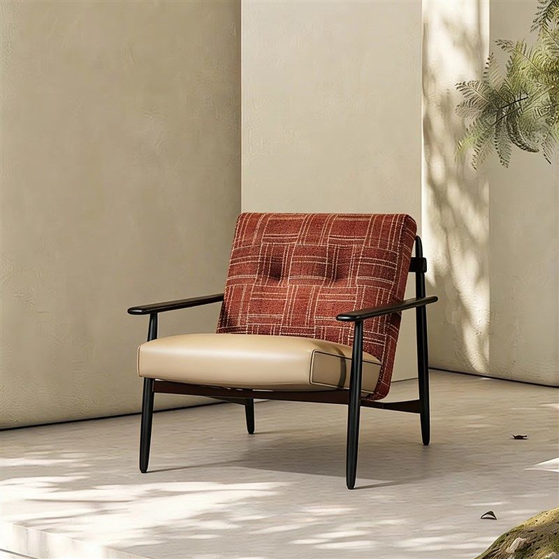 精选意式极简白蜡木休闲椅轻奢单人沙发椅布艺设计师洽谈椅家用懒,住宅家具,沙发椅,淘宝优惠券,粉丝福利购,淘宝优惠卷