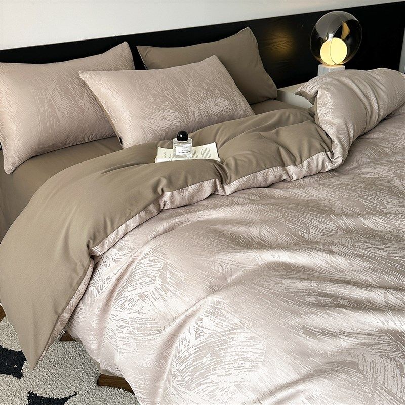 精选简约提花四件套轻奢高级感主卧室四季通用2025新款床单被套床,床上用品,床品套件/四件套/多件套,淘宝优惠券,粉丝福利购,淘宝优惠卷