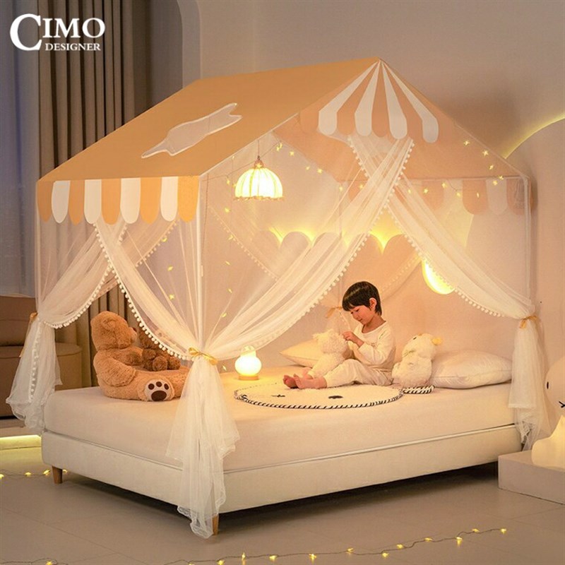 CIMO2026新款蚊帐卧室家用落地床帐防摔蒙古包儿童床上帐篷公主风