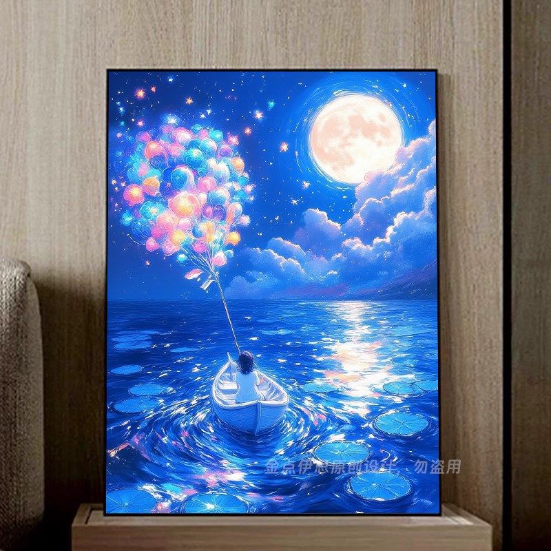 精选ins风景diy手工钻石画2025新款少女气球点贴钻十字绣客厅卧室,居家布艺,钻石绣,淘宝优惠券,粉丝福利购,淘宝优惠卷