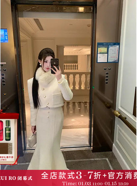 CUI CUI 崔崔【二月人间】设计款气质百搭毛呢羽绒服套装C023408