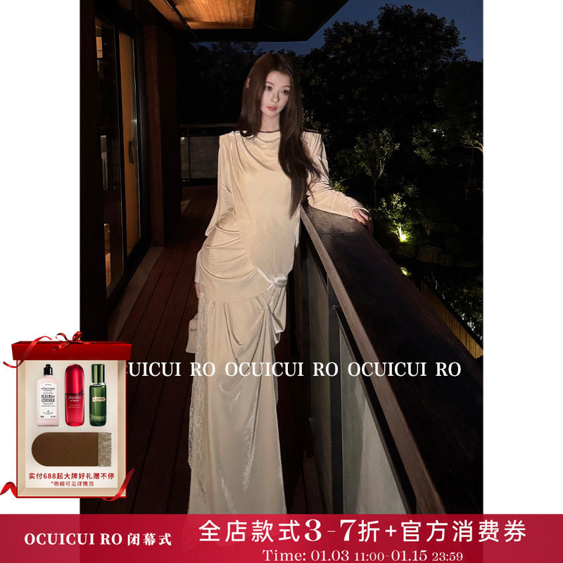 CUICUI崔崔【淡雅白茶】法式优雅贵气感丝绒上衣+半身裙气质套装,女装/女士精品,时尚套装,淘宝优惠券,粉丝福利购,淘宝优惠卷