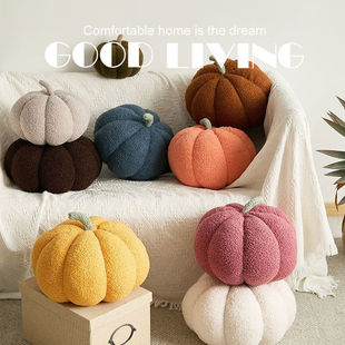 南瓜抱枕可爱女创意异形沙发靠垫圣诞节圆形毛绒玩具黄色靠垫大号