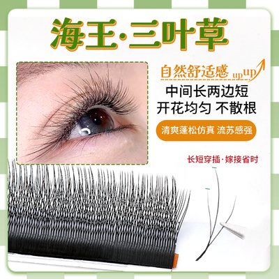 海王三叶草睫毛不散根长短穿插妈生感超软蓬松清透感仙子款美睫店
