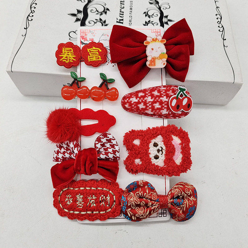 新年款儿童发夹套装网络爆款过年小女孩发饰可爱年服发卡,童装/婴儿装/亲子装,发饰,淘宝优惠券,粉丝福利购,淘宝优惠卷