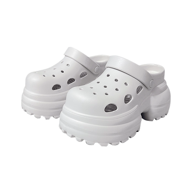 洞洞鞋女款夏季外穿踩屎感增高厚底防滑24新款沙滩包头凉拖鞋银兔