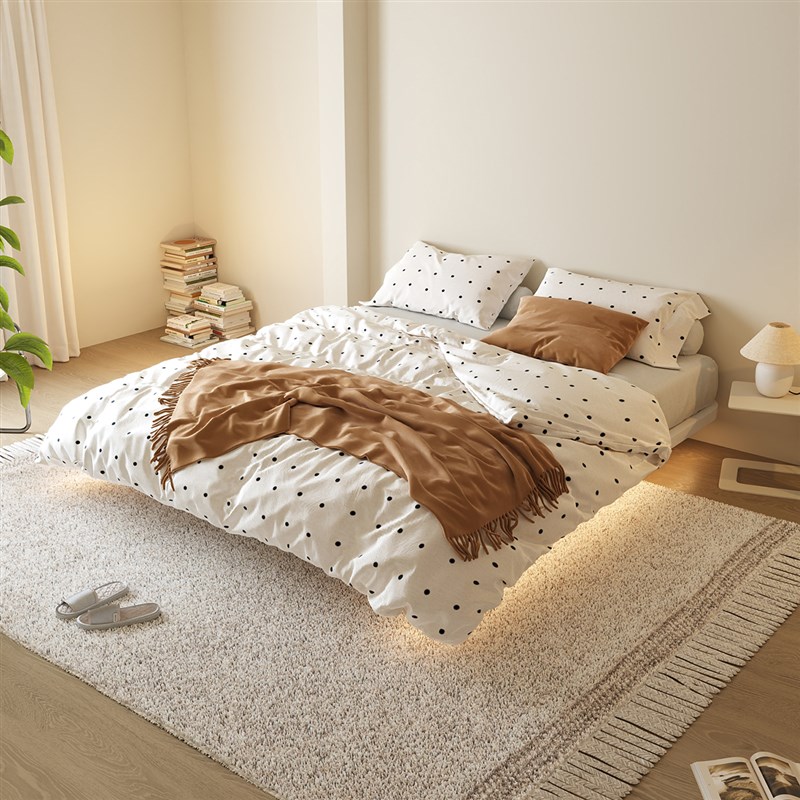 速发三梦铁艺浮主卧悬床床架2人家用加粗加厚无床头排骨架20双5新