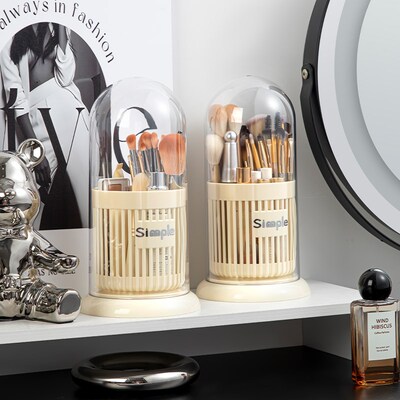 速发化妆刷收纳筒盖带防尘大面收纳盒子美妆眼影高颜值桌容量