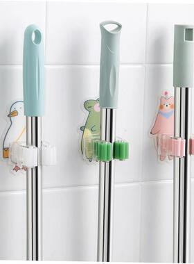 Hook Shelf-Holder Mop-Rack Sticky-Hanger Kitchen-Organizer W