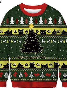 Men Women Ugly Christmas Sweater Tacky Xmas Jumper Tops 3D