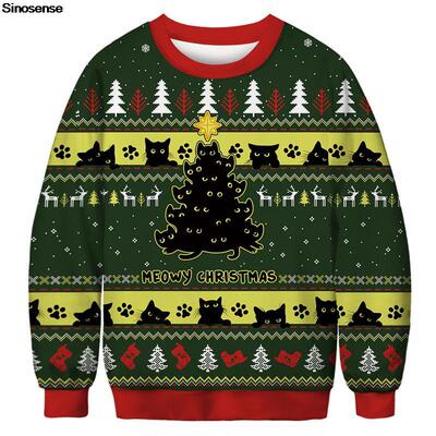 Men Women Ugly Christmas Sweater Tacky Xmas Jumper Tops 3D